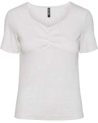 Pieces Pctania ss top noos bc t-shirt - Blanco