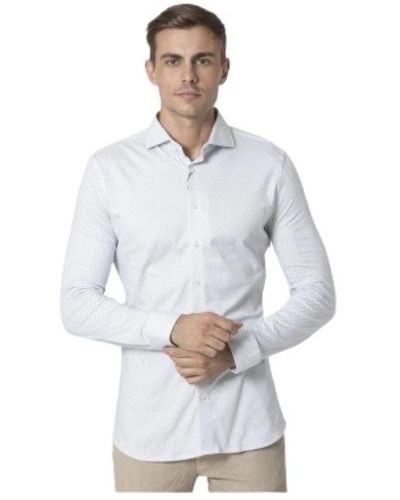 DESOTO Camicia bianca con motivi quadrati luxury line - Bianco