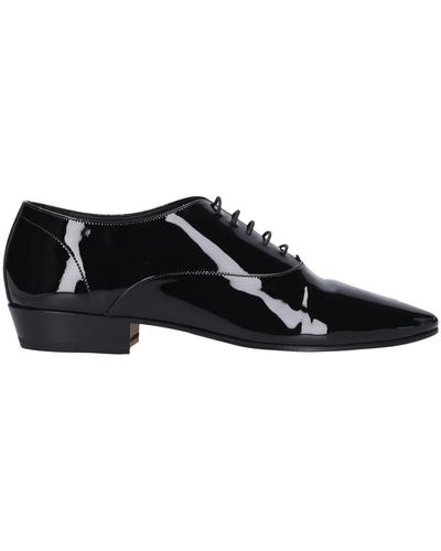 Saint Laurent Lace Up Shoes Leon 30 Patent Leather - Black