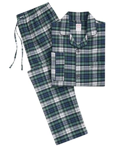 Brooks Brothers Blaue baumwollflanell-tartan-pyjamas,grüne baumwollflanell-tartan-pyjamas,rote baumwollflanell-karopijama