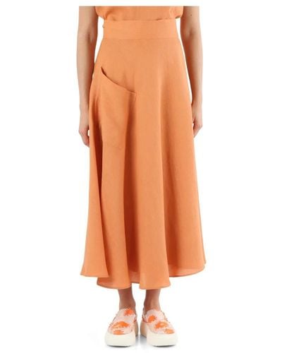 Niu Midi Skirts - Orange