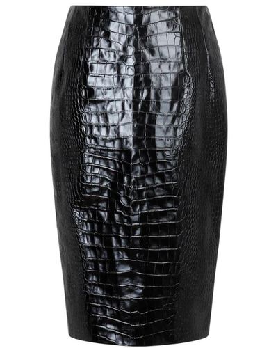Versace Leather Skirts - Black