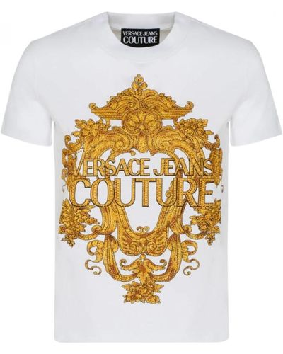 Versace Jeans Couture Weiße t-shirts und polos - Mettallic