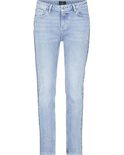Monari Jeans mit glitzernder kette - Blau