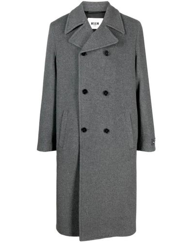 MSGM Double-Breasted Coats - Grey