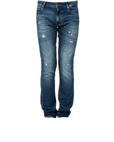 Guess Slim fit reißverschluss detail jeans - Blau
