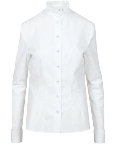 Philosophy Di Lorenzo Serafini Camisa blanca de algodón con cuello alto - Blanco