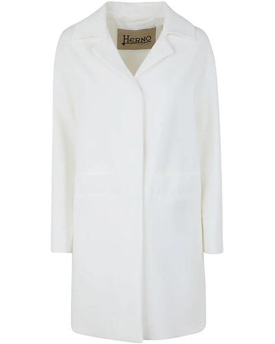Herno Single-Breasted Coats - White