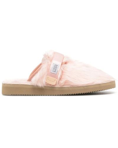 Suicoke Slip-On Sandalen mit Kunstfell - Pink
