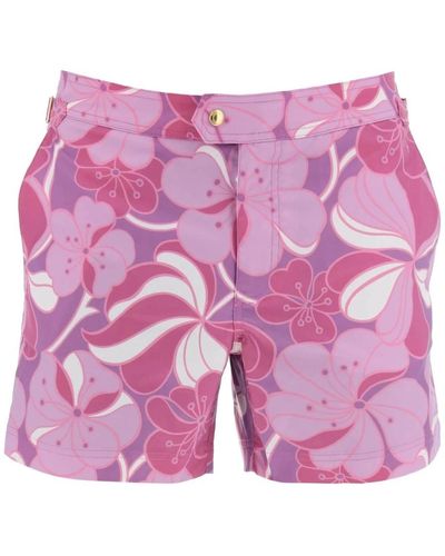 Tom Ford Blumige bermuda-shorts für frauen - Pink