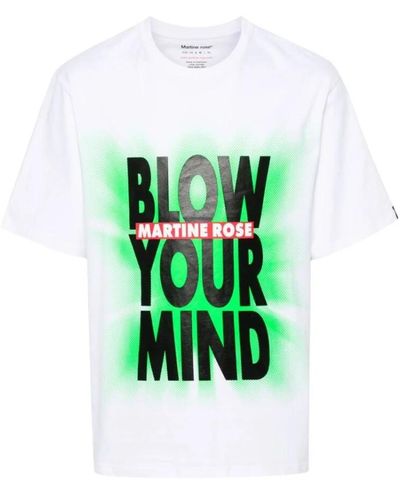 Martine Rose Weiße baumwoll-slogan-t-shirt - Grün