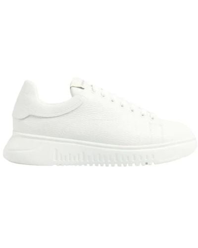 Emporio Armani Weiße sneakers mit logo-gummisohle