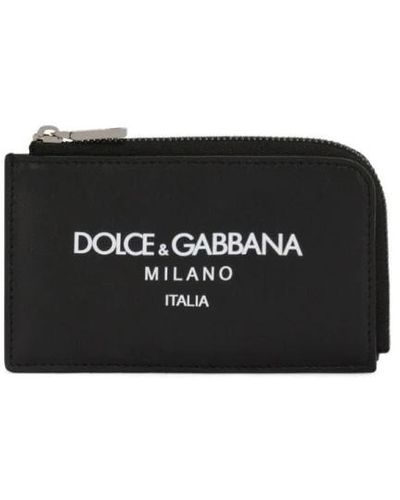 Dolce & Gabbana Portafoglio con zip e logo - Nero