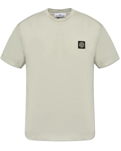 Stone Island T-shirt mit logo-patch - Grau