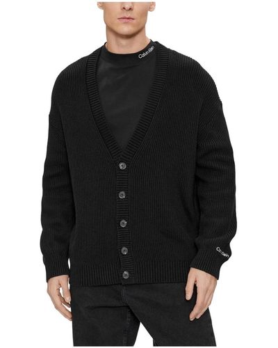 Calvin Klein Cardigan in cotone di transizione - Nero