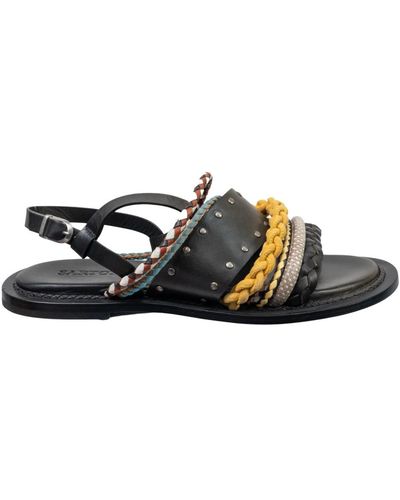 Sartore Flat Sandals - Black