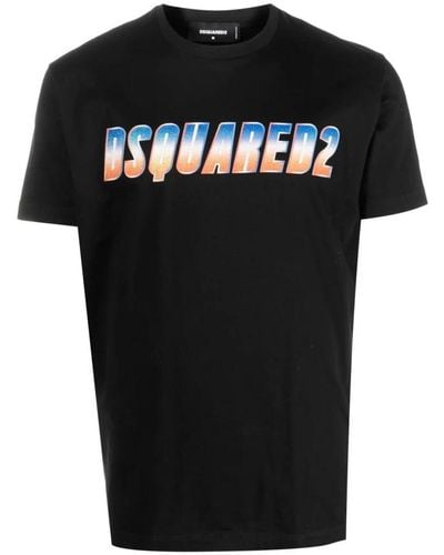 DSquared² Glitter logo print t-shirt - Nero