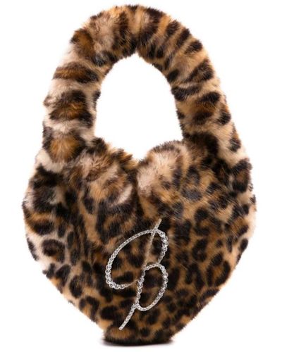 Blumarine Tasche mit leopardenmuster und herzmotiv - Braun
