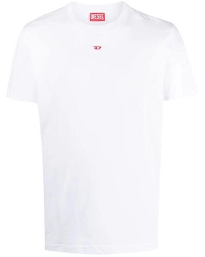 DIESEL E Baumwoll-Logo-T-Shirt - Weiß
