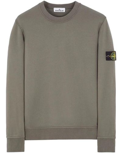 Stone Island Rundhals-sweatshirt in moosgrün,sweatshirts - Grau