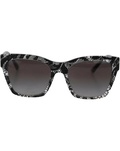 Dolce & Gabbana Schwarze lace square sonnenbrille - Grau