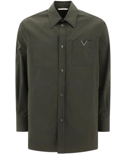 Valentino Overshirt mit gummiertem v-detail - Grün