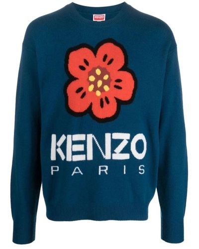 KENZO Round-Neck Knitwear - Blue
