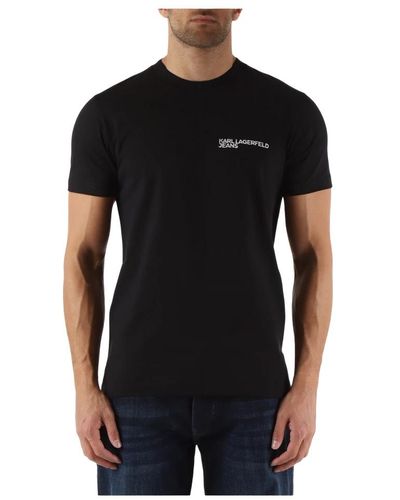 Karl Lagerfeld Organische baumwolle slim fit t-shirt - Schwarz