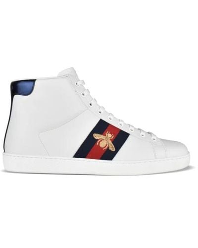 Gucci Bee ace high-top sneakers - Weiß