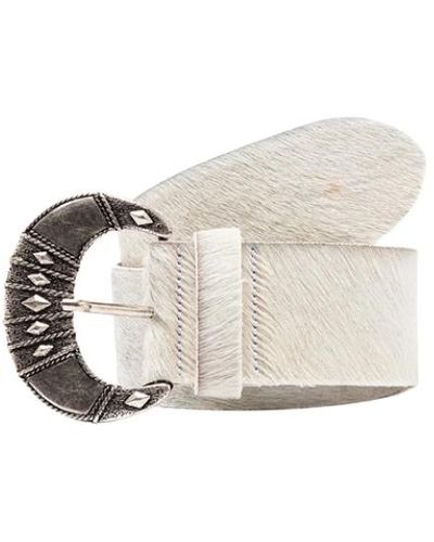 IRO Cintura in pelle con stampa animalier - Bianco