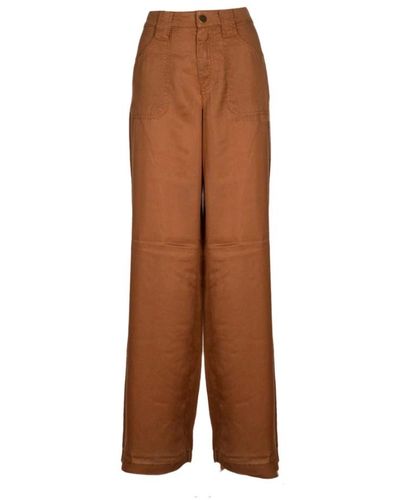 iBlues Pantalones anchos a cuadros marrón