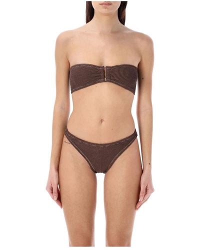 Reina Olga Braunes strapless bikini-set ss24