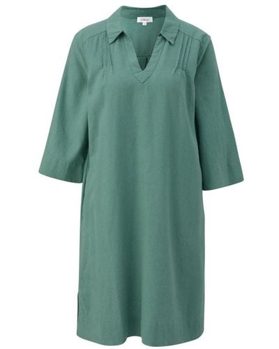 S.oliver Vestido de lino de corte relajado - Verde