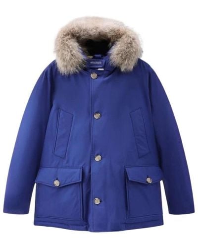 Woolrich Arctic Anorak With Detachable Fur - Blue