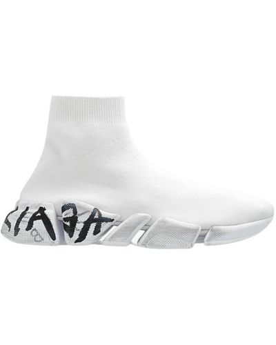 Balenciaga Weiße slip-on distressed sneakers