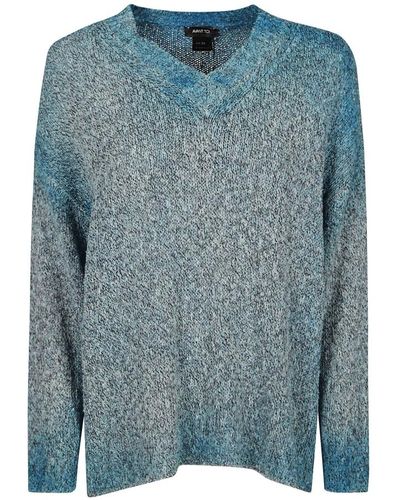 Avant Toi Knitwear > v-neck knitwear - Bleu