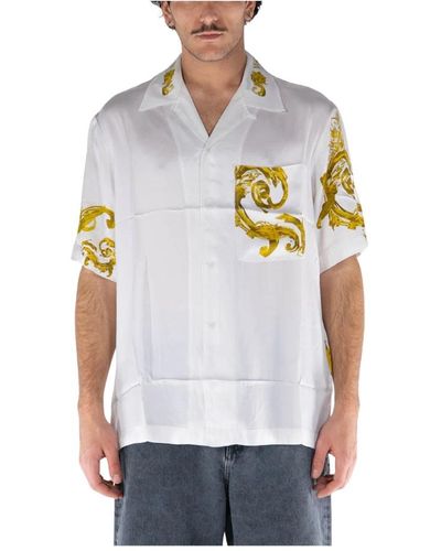 Versace Watercolor couture hemd,short sleeve shirts - Weiß