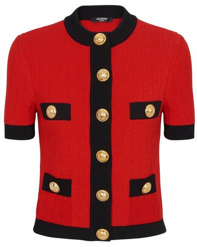 Balmain Sustainable buttoned cardigan - Rosso