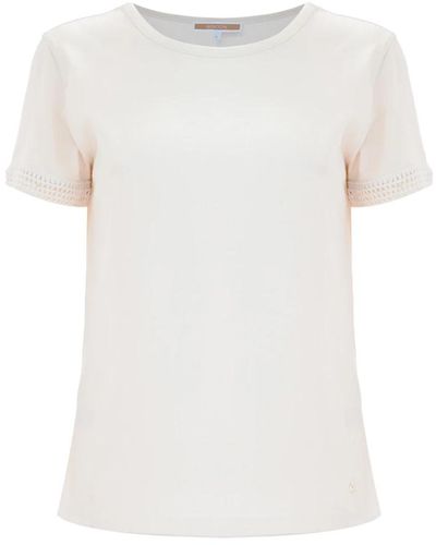 Kocca T-shirt in cotone con ricamo sulle maniche - Bianco