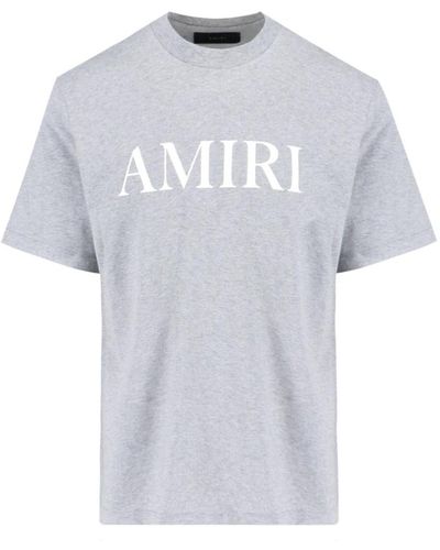 Amiri Graues logo t-shirt mit weißen details - Blau