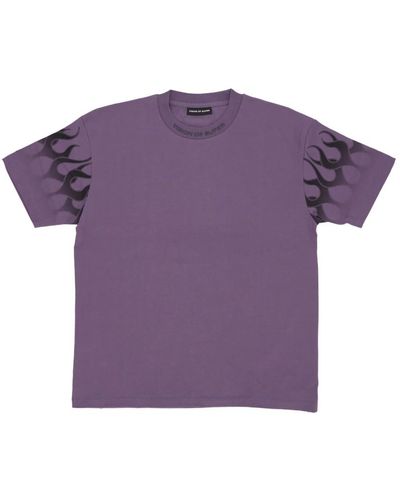 Vision Of Super Flames Tee Purple/Black - Streetwear Kollektion - Lila
