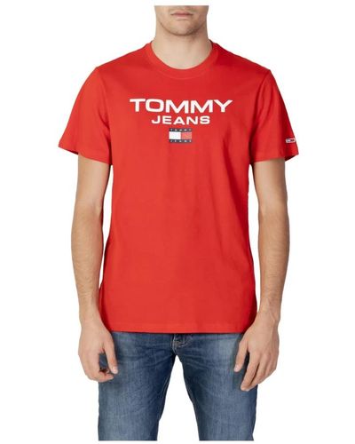 Tommy Hilfiger Magliette uomo rosso con stampa