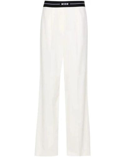 MSGM Trousers > wide trousers - Blanc