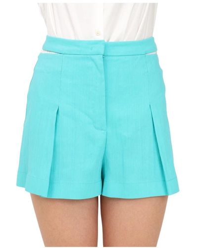 Patrizia Pepe Elegantes shorts verdes de agua - Azul