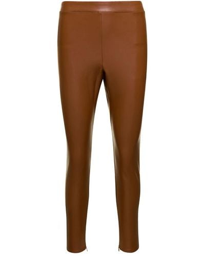 Michael Kors Leggings de cuero ecológico - Marrón