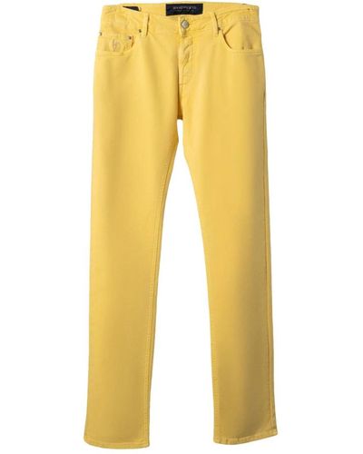 Hand Picked Slim-Fit Trousers - Yellow