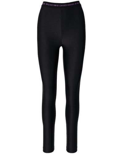 Versace Schwarze glänzende leggings