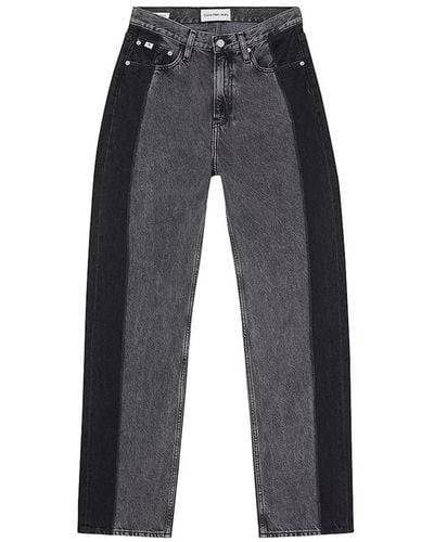 Calvin Klein Jeans neri con zip e bottoni per donne - Grigio