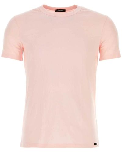 Tom Ford Pastellrosa baumwoll t-shirt - Pink
