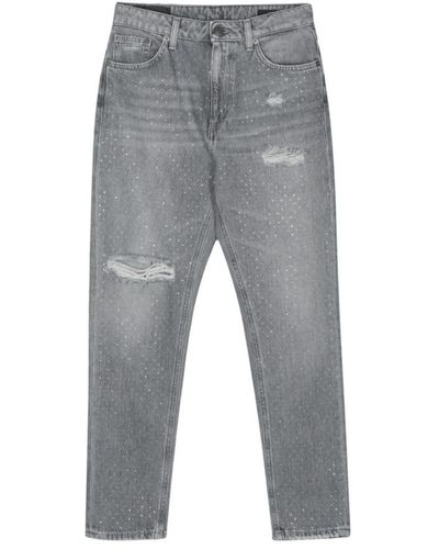Dondup Strass 5-pocket jeans - Grau